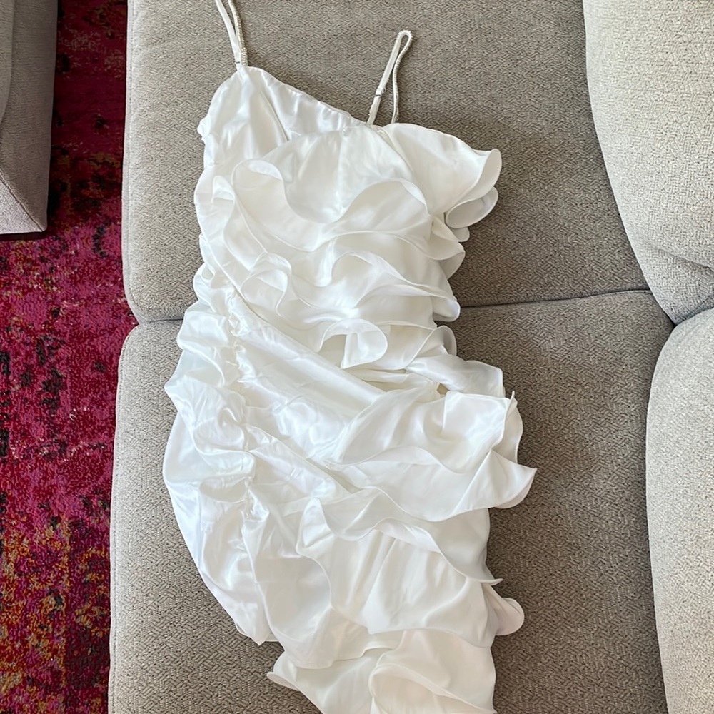 AKIRA Satin Ruffle Mini Dress